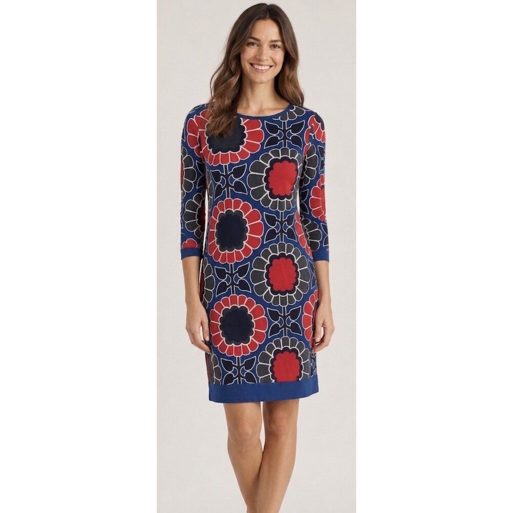 Boden Women’s Multicoloured Floral Cotton Jersey Shift Dress Size 6